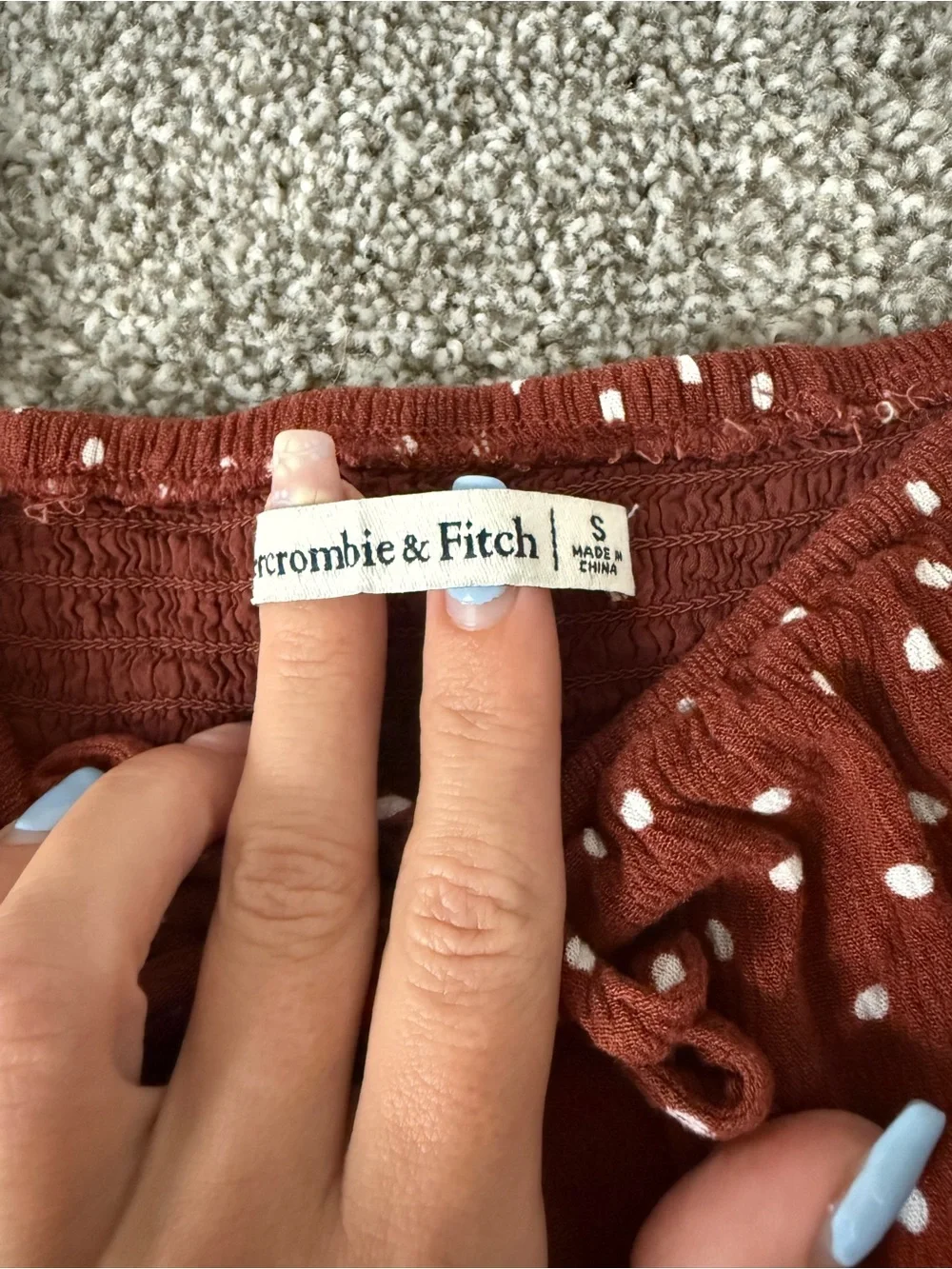 polka dot A&F top